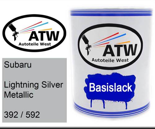 Subaru, Lightning Silver Metallic, 392 / 592: 1L Lackdose, von ATW Autoteile West.